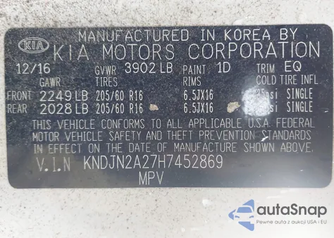 2017 Kia Soul from USA, damaged, VIN KNDJN2A27H7452869